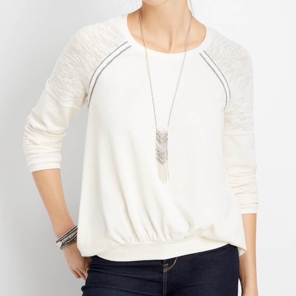 Maurices raglan trim ruched front sweatshirt Size XS